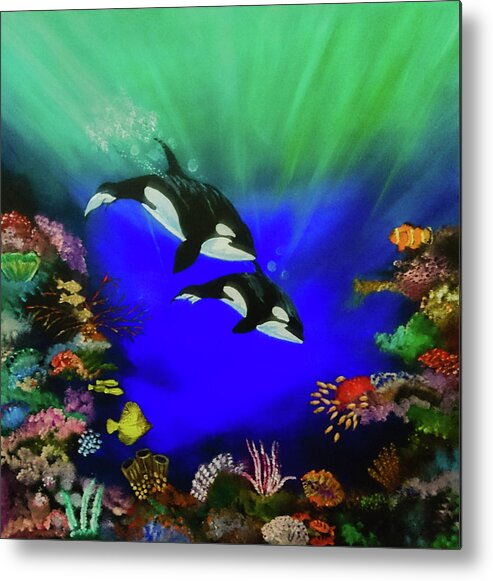 Reef Metal Print featuring the painting Coral reef by Faa shie