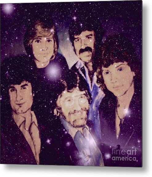 The Moody Blues Metal Print featuring the mixed media Cosmic Rockers by Joan-Violet Stretch