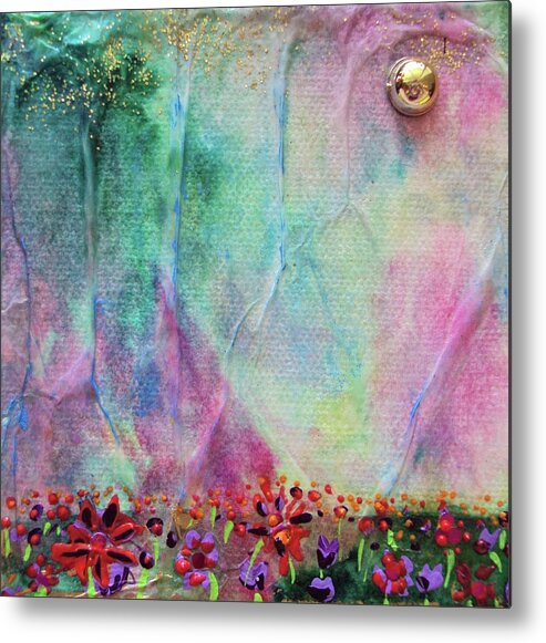 Pastel Metal Print featuring the mixed media Cotton Candy by Shawna Scarpitti