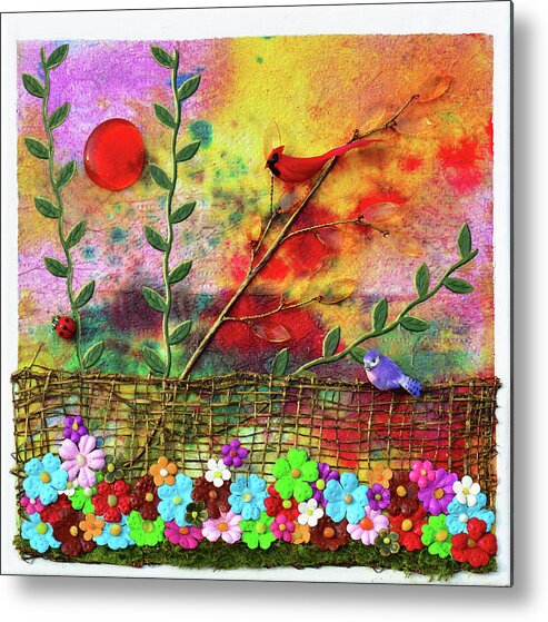 Backyard Metal Print featuring the mixed media Country Sunrise by Donna Blackhall