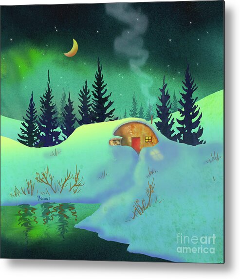 Cozy Quonset Metal Print featuring the painting Cozy Quonset by Teresa Ascone
