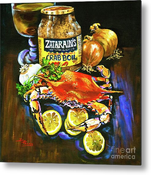  New Orleans Metal Print featuring the painting Crab Fixin's by Dianne Parks