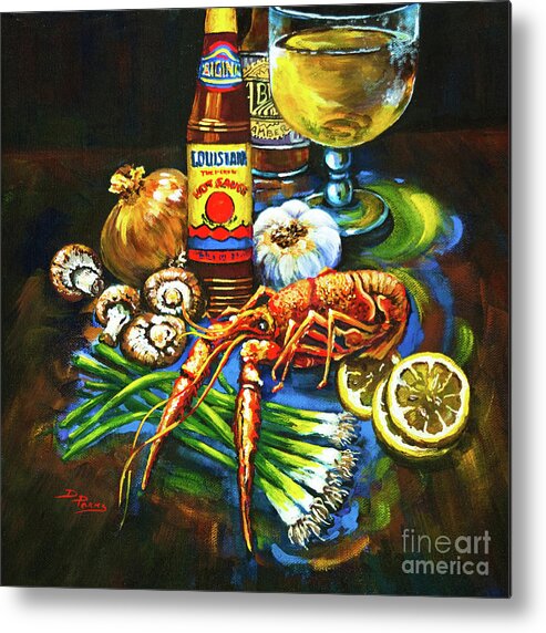  Louisiana Food Metal Print featuring the painting Crawfish Fixin's by Dianne Parks