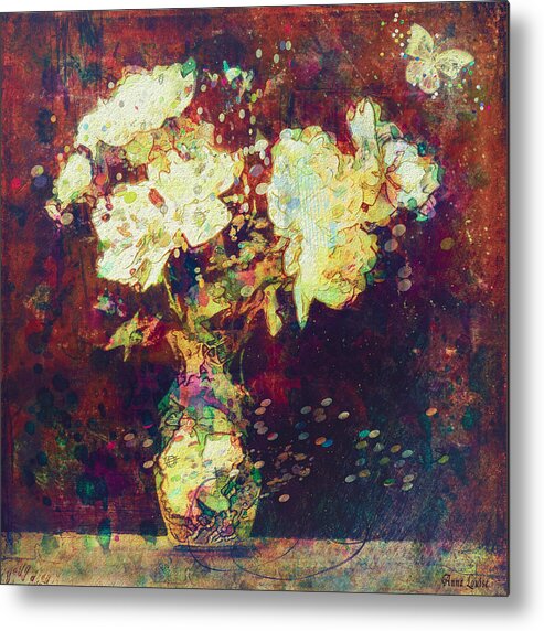 Cream Peonies Abstract Metal Print featuring the photograph Cream Peonies Abstract by Anna Louise