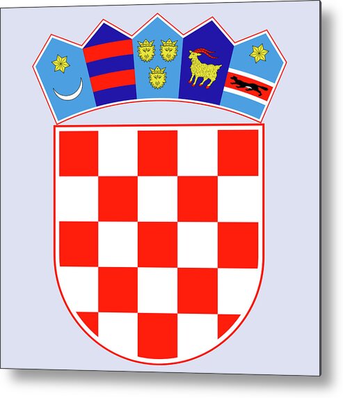 Croatia Metal Print featuring the drawing Croatia Coat of Arms by Movie Poster Prints