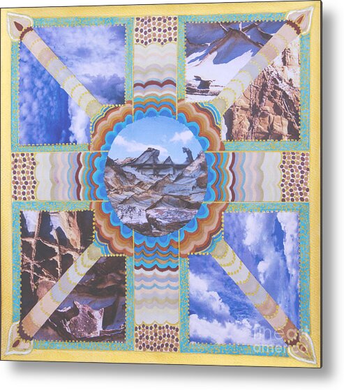 Mandals Metal Print featuring the mixed media Earth Meets Sky by Dinah Jarvis