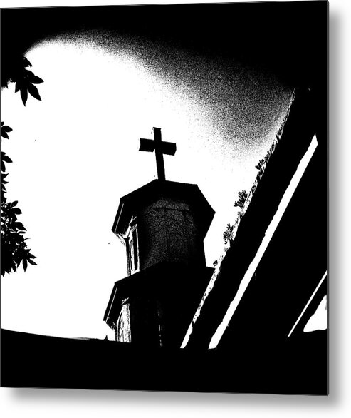 Church Metal Print featuring the photograph Cross to Bear by Leslie Revels
