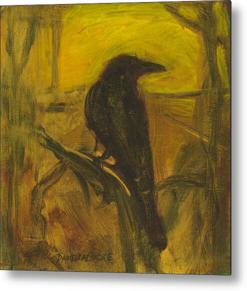 Bird Metal Print featuring the painting Crow 21 by David Ladmore