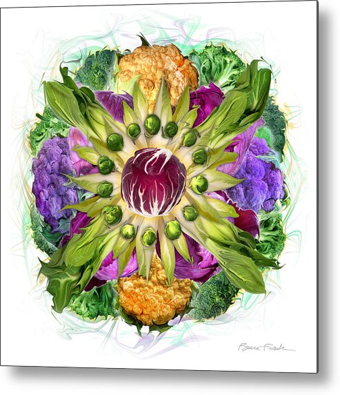 Culinary Mandala Metal Print featuring the photograph Cruciferous Collective by Bruce Frank