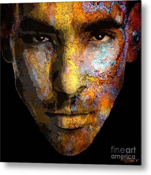 Faces Metal Print featuring the digital art Cryptofacia 50 - Jason by Walter Neal