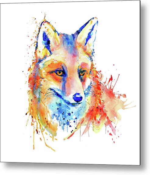 Fox Metal Print featuring the painting Cute Foxy Lady by Marian Voicu