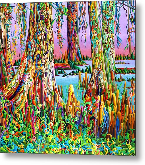 Cypress Metal Print featuring the painting Cypress Spirit Rising by Amy Ferrari