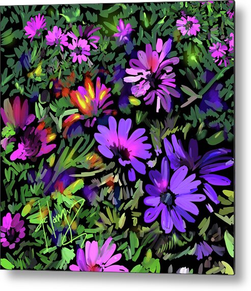 Dc Langer Metal Print featuring the painting Daisy Garden by DC Langer