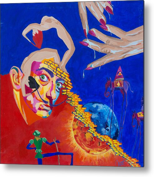 Salvador Dali Metal Print featuring the painting Dali by Janice Westfall