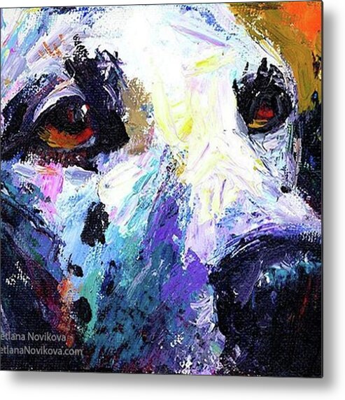 Impressionism Metal Print featuring the photograph Dalmatian Dog Close-up Painting By by Svetlana Novikova