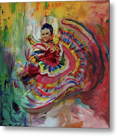 Mexican Dancer Metal Print featuring the painting Dancer 266 1 by Mawra Tahreem