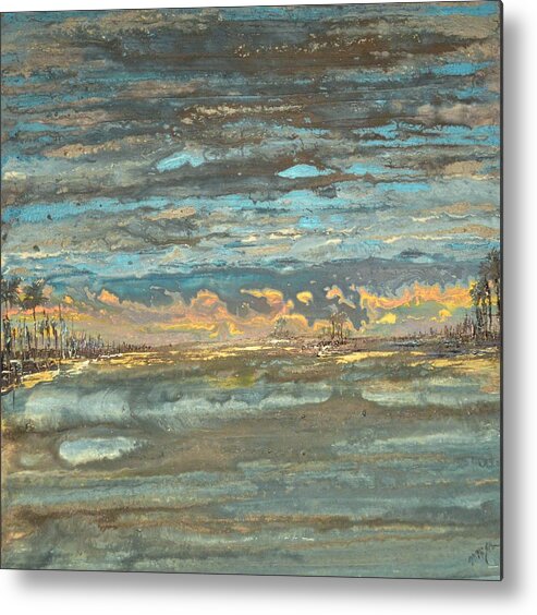  Metal Print featuring the painting Dark Serene by MiMi Stirn