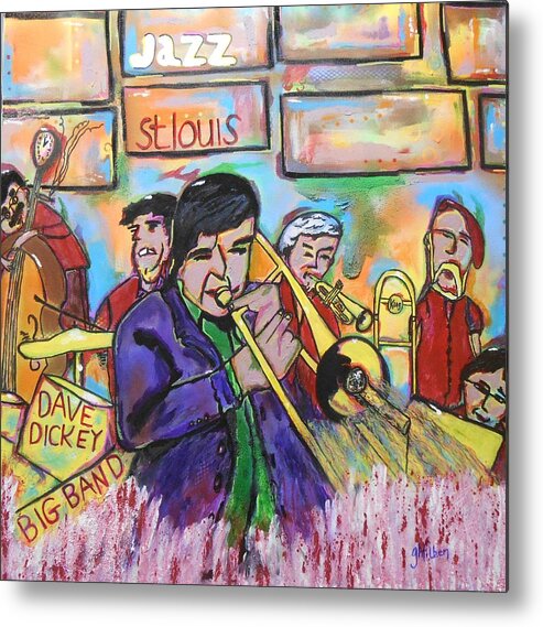 Contemporary Metal Print featuring the painting Dave Dickey Big Band by GH FiLben