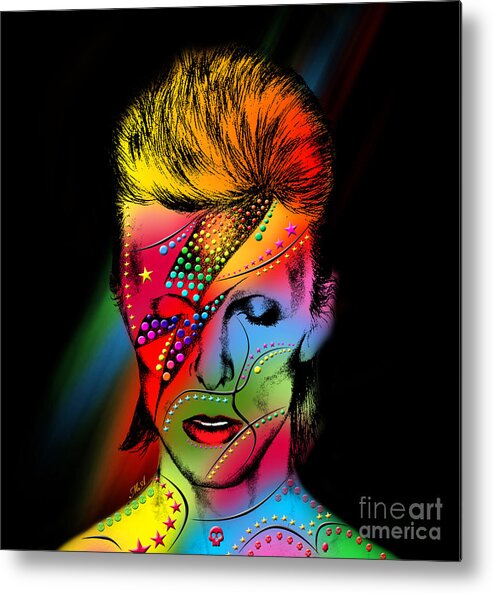 David Bowie Metal Print featuring the digital art David Bowie by Mark Ashkenazi