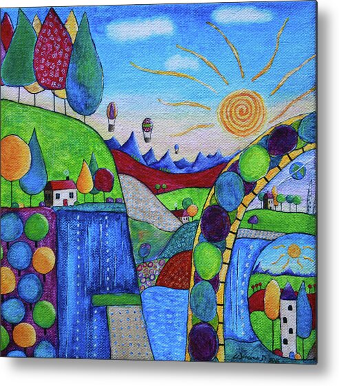 Whimsical Metal Print featuring the painting Daydream Valley by Winona's Sunshyne