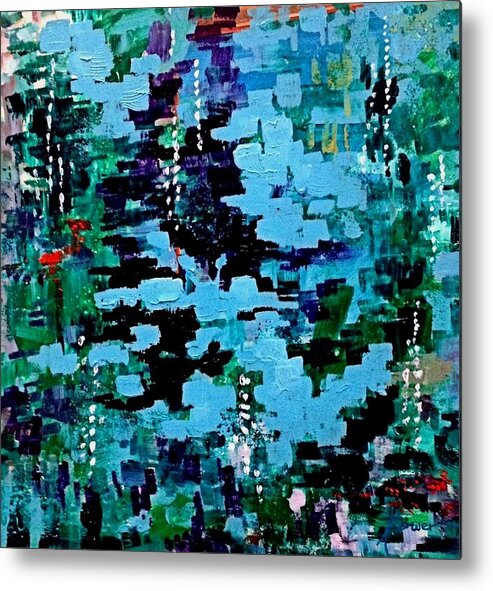 Abstract Metal Print featuring the painting Deep Pool by Adele Bower