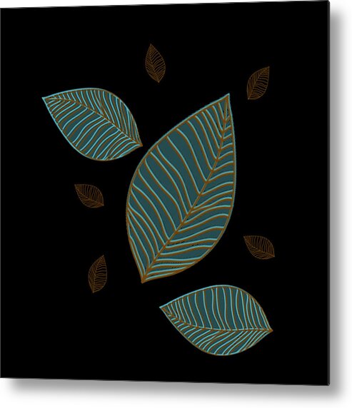 Descending Leaves Metal Print featuring the digital art Descending Leaves by Kandy Hurley