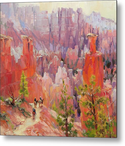 Southwest Metal Print featuring the painting Descent into Bryce by Steve Henderson