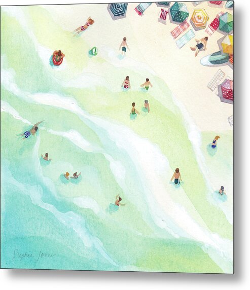 Beach Metal Print featuring the painting Docking Station by Stephie Jones