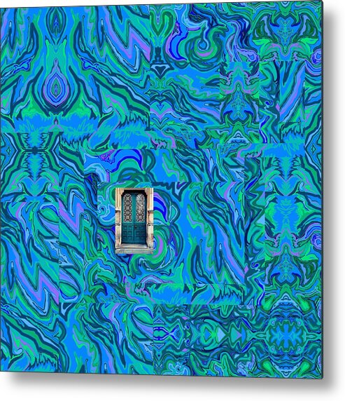 Water Metal Print featuring the digital art Doorway into Multi-Layers of Water Art Collage by Julia Woodman