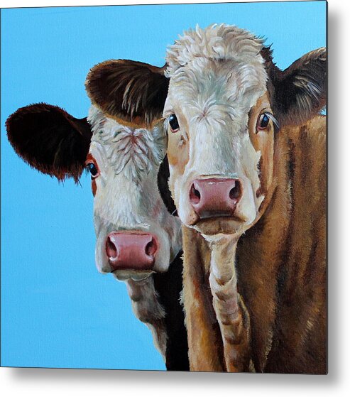 Simmental Metal Print featuring the painting Double Dutch by Laura Carey