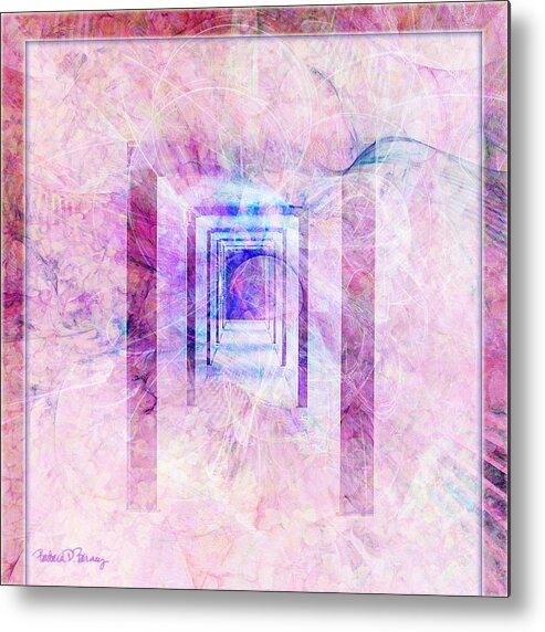 Pink Metal Print featuring the digital art Down the Hall by Barbara Berney