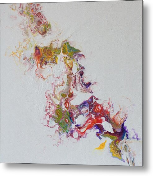 Abstract Metal Print featuring the painting Dragon Breath I by Jo Smoley