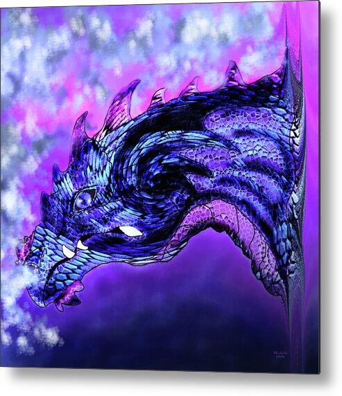 Digital Art Metal Print featuring the digital art Dragon Fantasy by Artful Oasis
