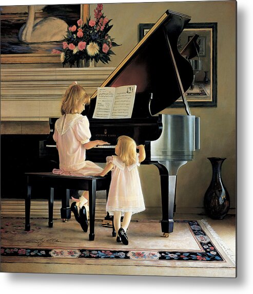 Piano Metal Print featuring the painting Dress Rehearsal by Greg Olsen