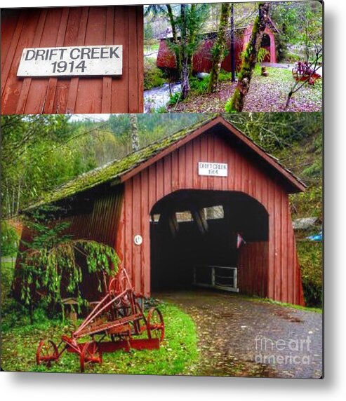 Drift Creek Covered Bridge Metal Print featuring the photograph Drift Creek Covered Bridge by Susan Garren