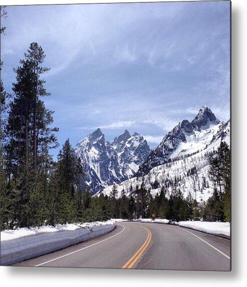  Metal Print featuring the photograph Driving Through Grand Tetons National by Duke Estate