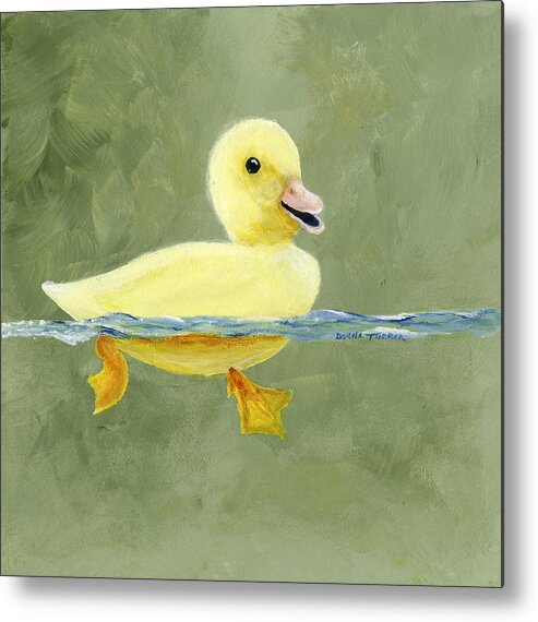 Duck Metal Print featuring the painting Duck on the Water by Donna Tucker