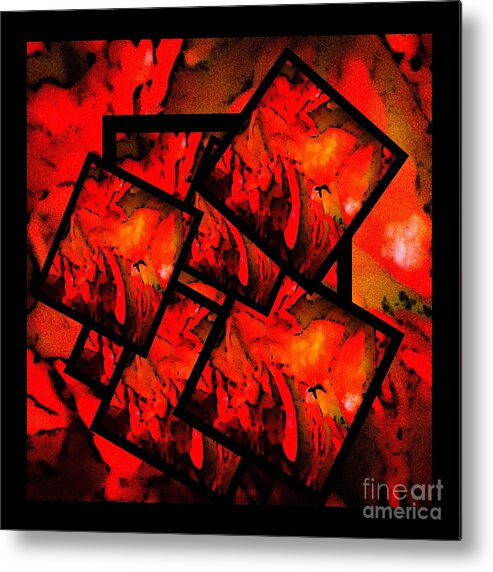 Digital Abstract Image Red Metal Print featuring the digital art Dynasty by Gayle Price Thomas