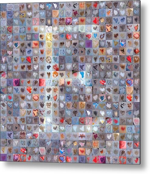 Hearts Metal Print featuring the digital art E in Confetti by Boy Sees Hearts