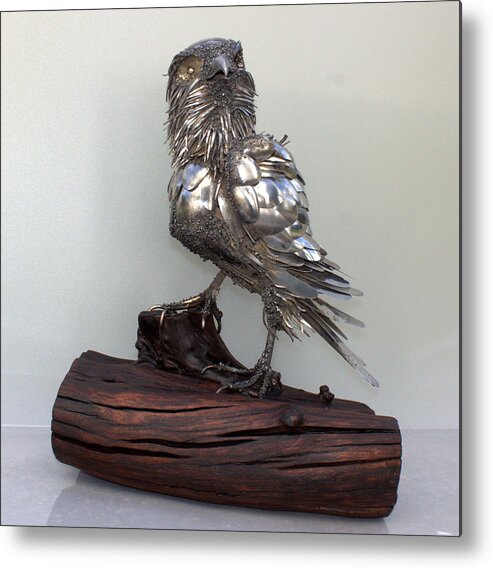 Spoon Metal Print featuring the sculpture Eagle by Farzali Babekhan