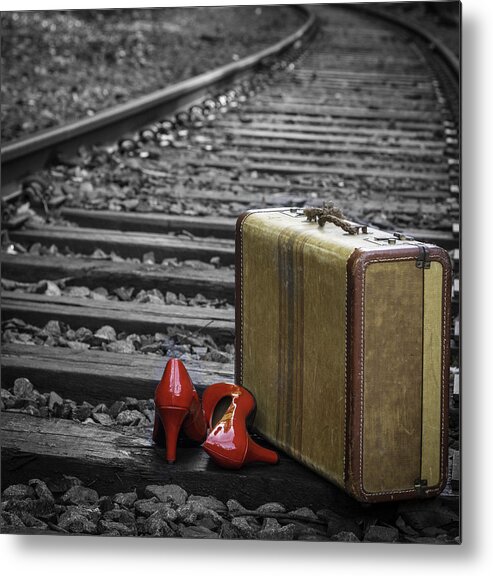  Red Heels Metal Print featuring the photograph Echoes of a Past Life by Patrice Zinck