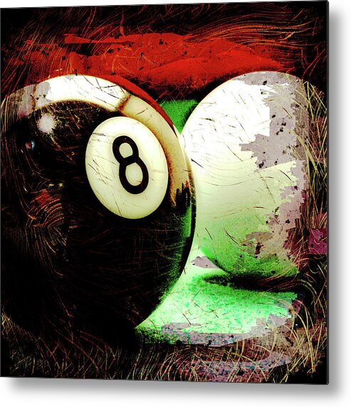 Eight Metal Print featuring the digital art Eight and Cue Ball by David G Paul
