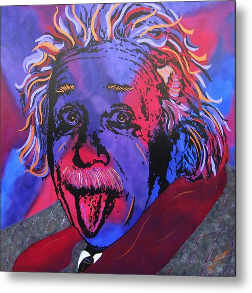Einstein Paintings Metal Print featuring the painting Einstein-Professor by Bill Manson