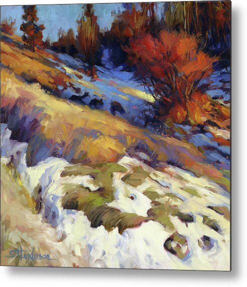 Landscape Metal Print featuring the painting Emergence by Steve Henderson