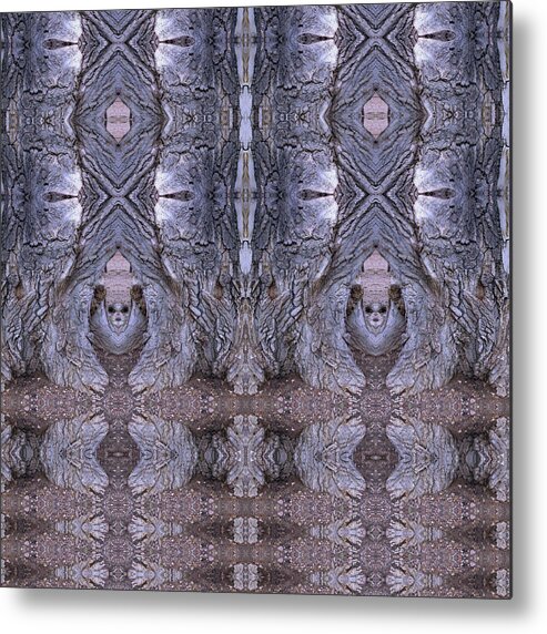 Surrealistic Metal Print featuring the digital art Emerging From a Lavender Doorway by Julia L Wright