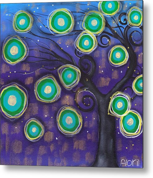 Whimsical Tree Metal Print featuring the painting Emilio Tree by Abril Andrade