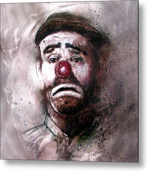 Canvas Prints Metal Print featuring the painting Emmit Kelly Clown by Jackie Flaten