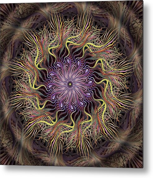 Pinwheel Mandalas Metal Print featuring the digital art Enchanted Florist by Becky Titus