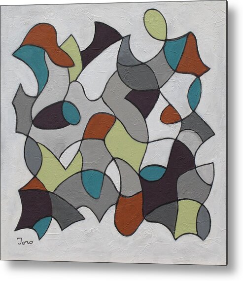 Geometric Metal Print featuring the painting Endurance by Trish Toro