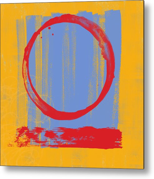 Red Metal Print featuring the painting Enso by Julie Niemela